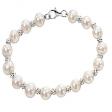 Freshwater Pearl And Textured Bead Bracelet